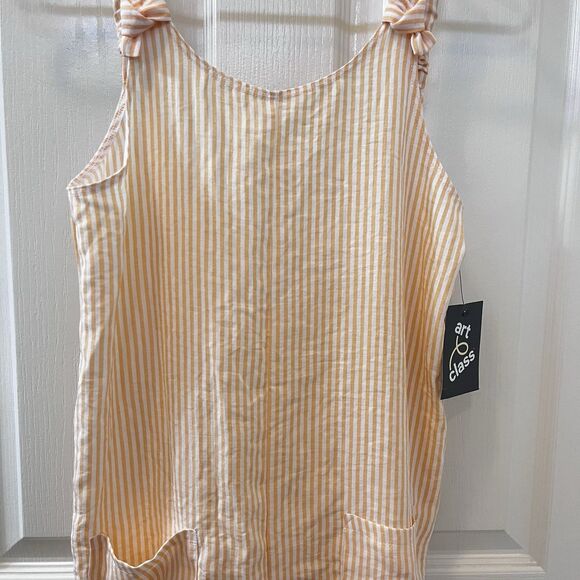 Art Class Orange and White Striped Romper Girls Size Large 10-12 NWT - Picture 3 of 12